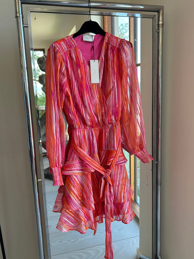 Dennie Blurred Stripe Dress Orange | Kjoler | Neo Noir | Smuk