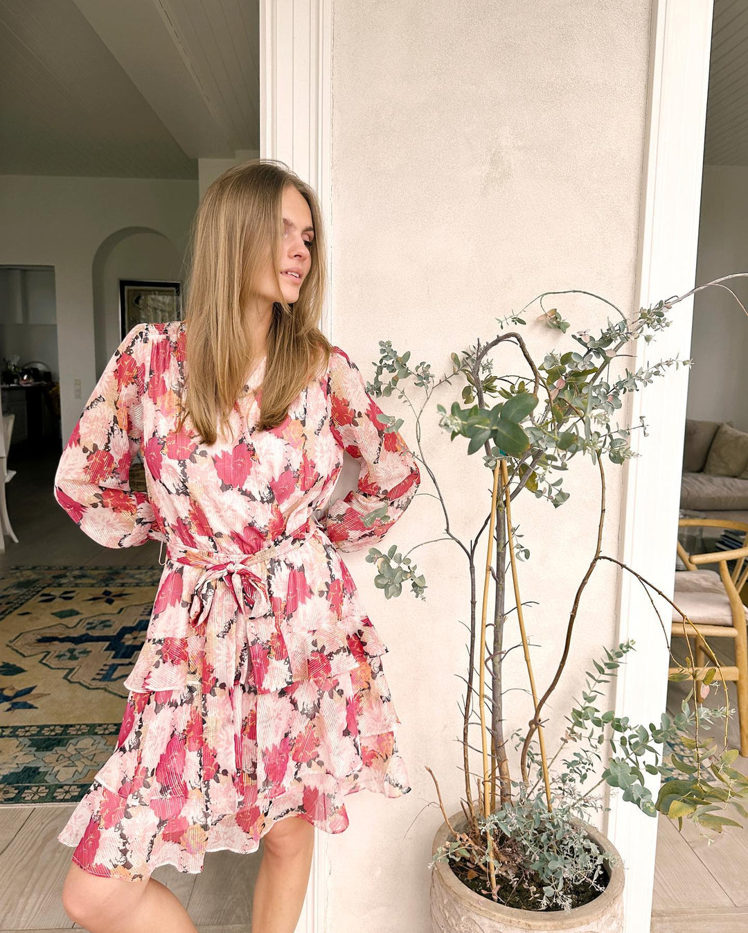 Dennie Maxi Flower Dress Pink | Kjoler | Smuk - Dameklær på nett