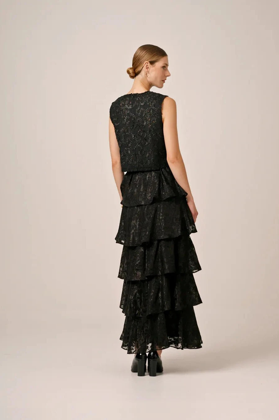 Devore Maxi Skirt Black | Skjørt | Smuk - Dameklær på nett