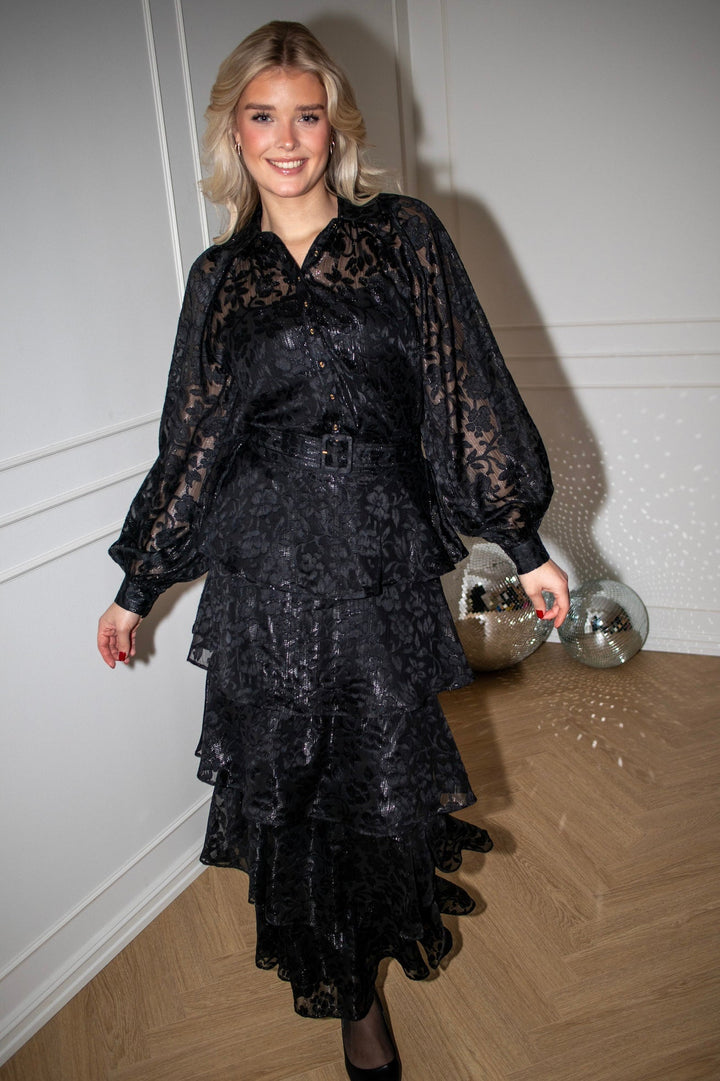 Devore Maxi Skirt Black | Skjørt | Smuk - Dameklær på nett