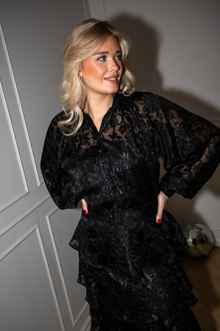 Devore Maxi Skirt Black | Skjørt | Smuk - Dameklær på nett