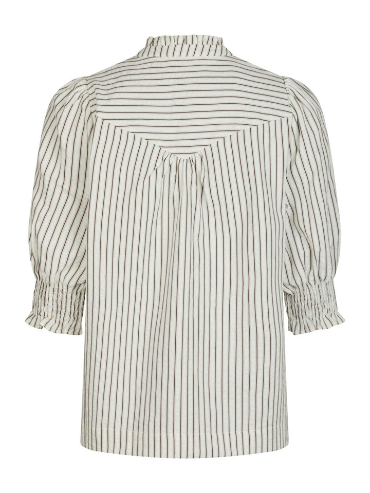 Diana Crepe Stripe Blouse Brown | Skjorter og bluser | Smuk - Dameklær på nett