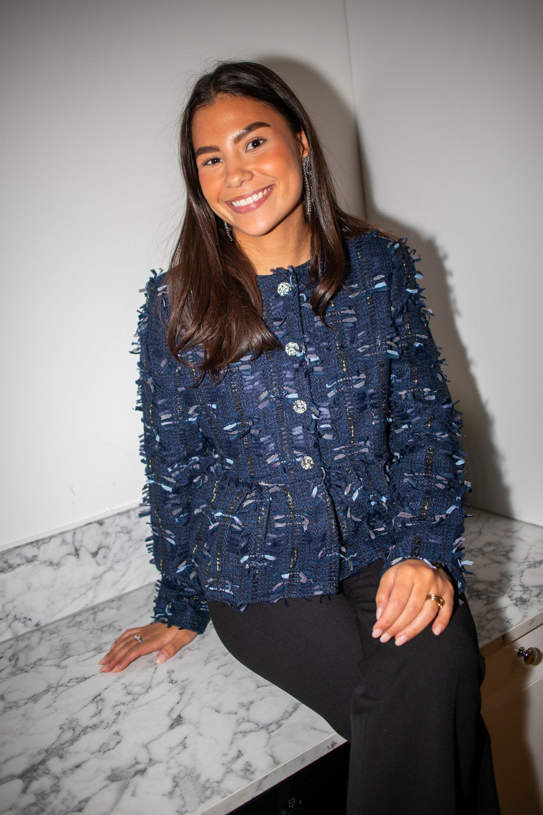 Dira Ls Short Jacket Navy Blazer | Yttertøy | Smuk