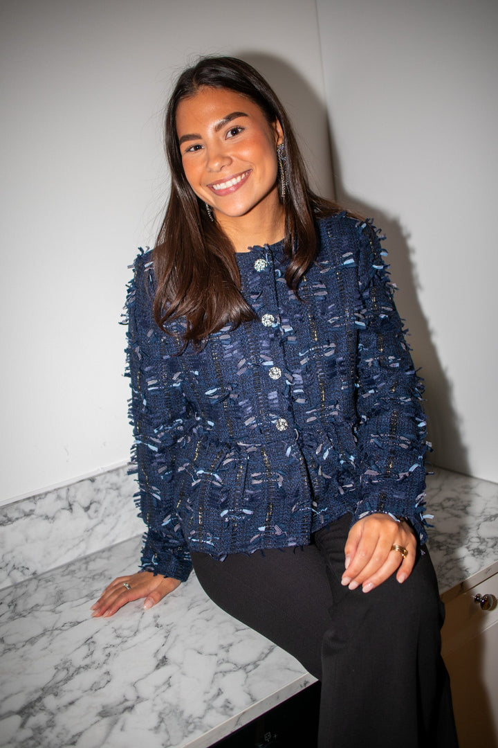 Dira Ls Short Jacket Navy Blazer | Yttertøy | Smuk