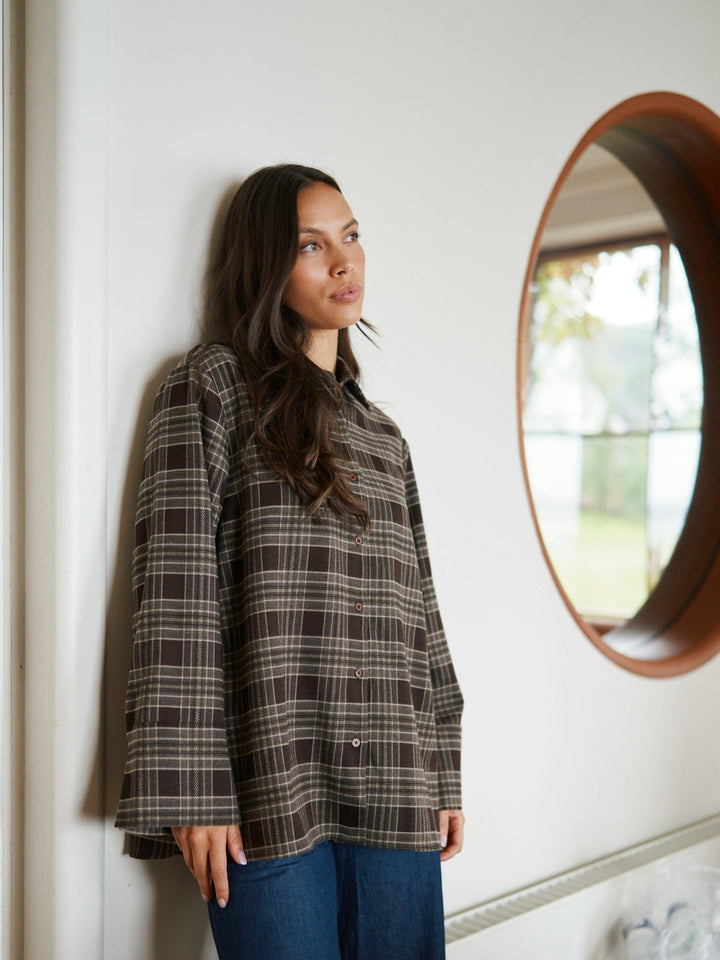 Dita Flannel Check Shirt Brown | Skjorter og bluser | Smuk