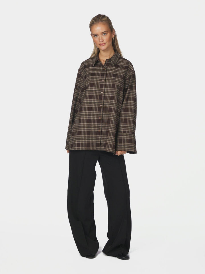 Dita Flannel Check Shirt Brown | Skjorter og bluser | Smuk