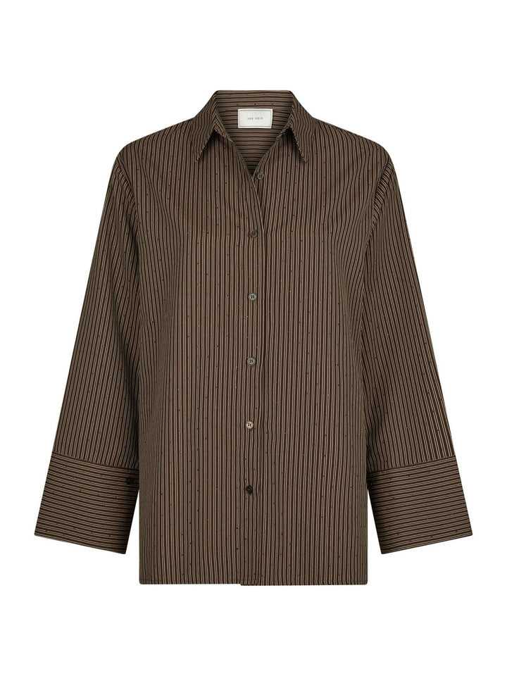 Dita Striped Line Shirt Dark Brown | Skjorter og bluser | Smuk