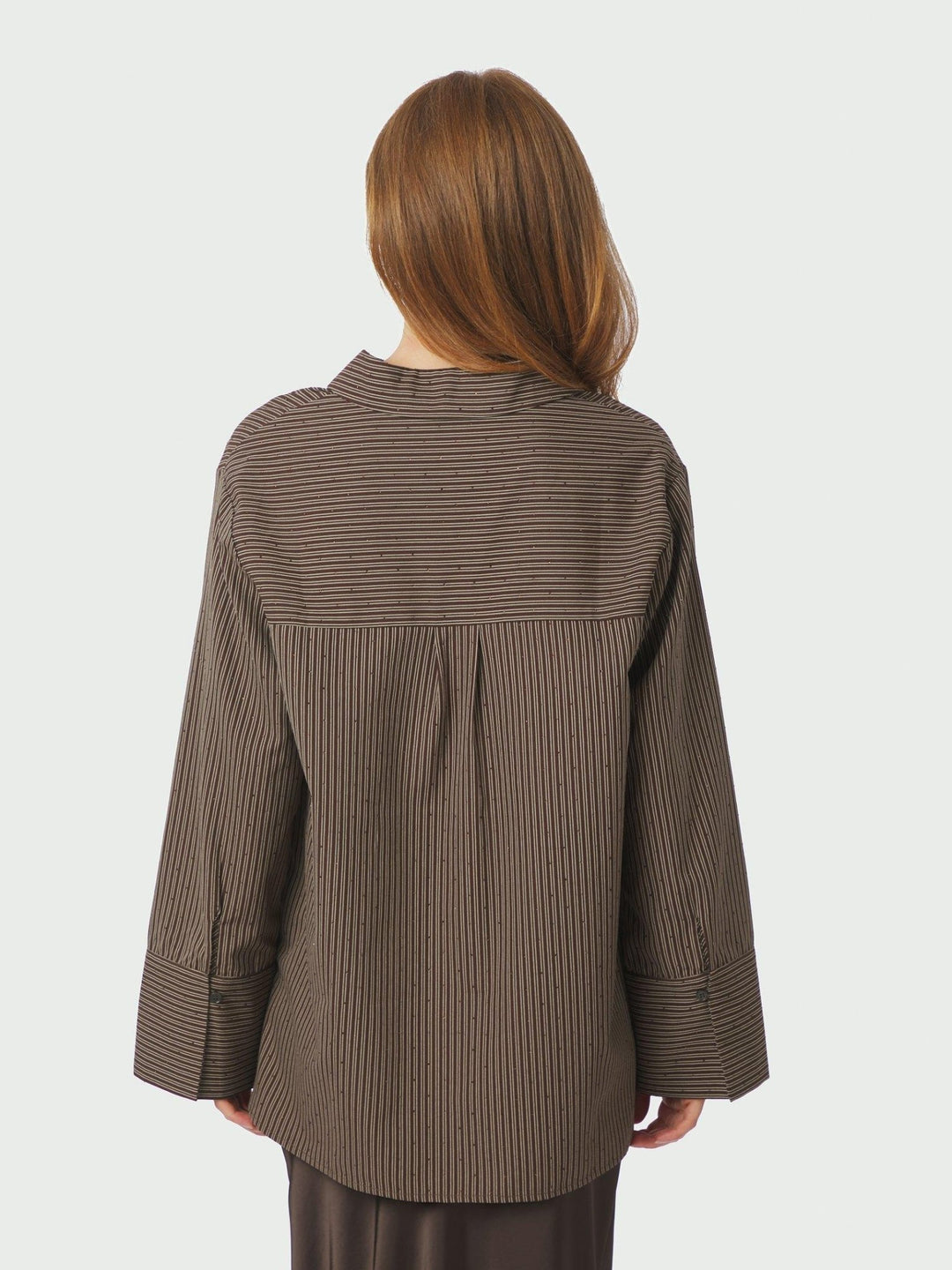 Dita Striped Line Shirt Dark Brown | Skjorter og bluser | Smuk