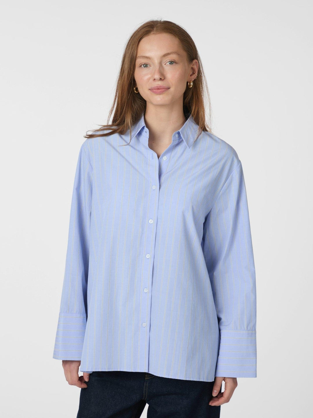 Dita Twin Stripe Shirt Light Blue | Skjorter og bluser | Smuk - Dameklær på nett