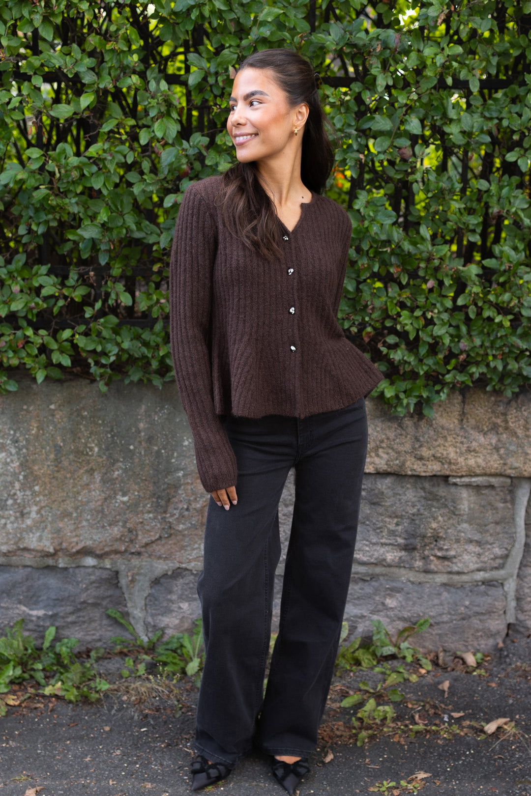 Dolly Ls Knit Cardigan Coffee Bean | Genser | Smuk