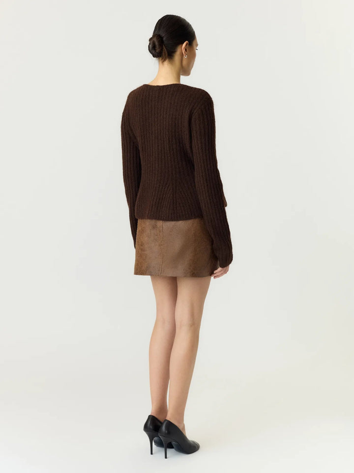 Dolly Ls Knit Cardigan Coffee Bean | Genser | Smuk