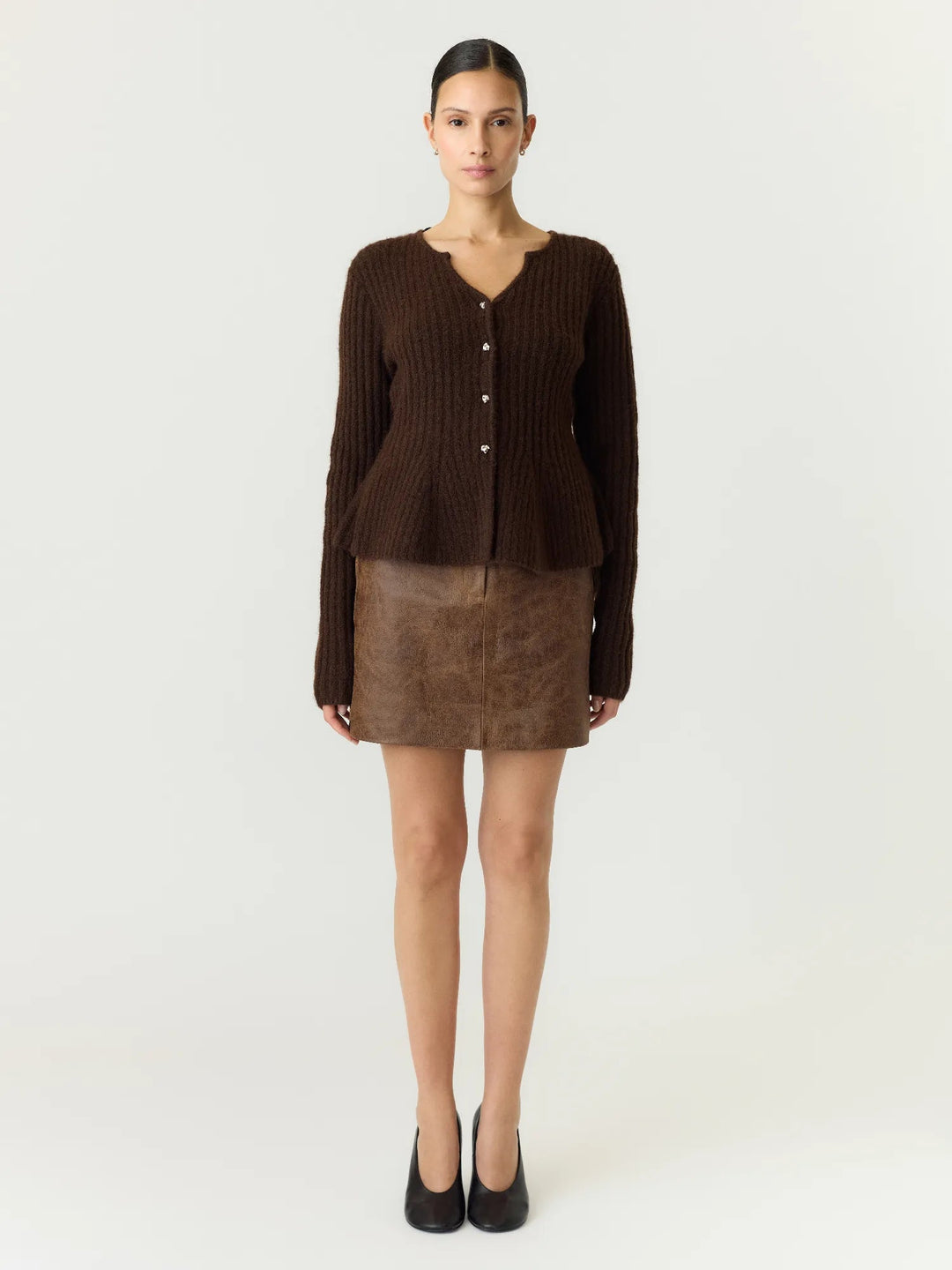 Dolly Ls Knit Cardigan Coffee Bean | Genser | Smuk
