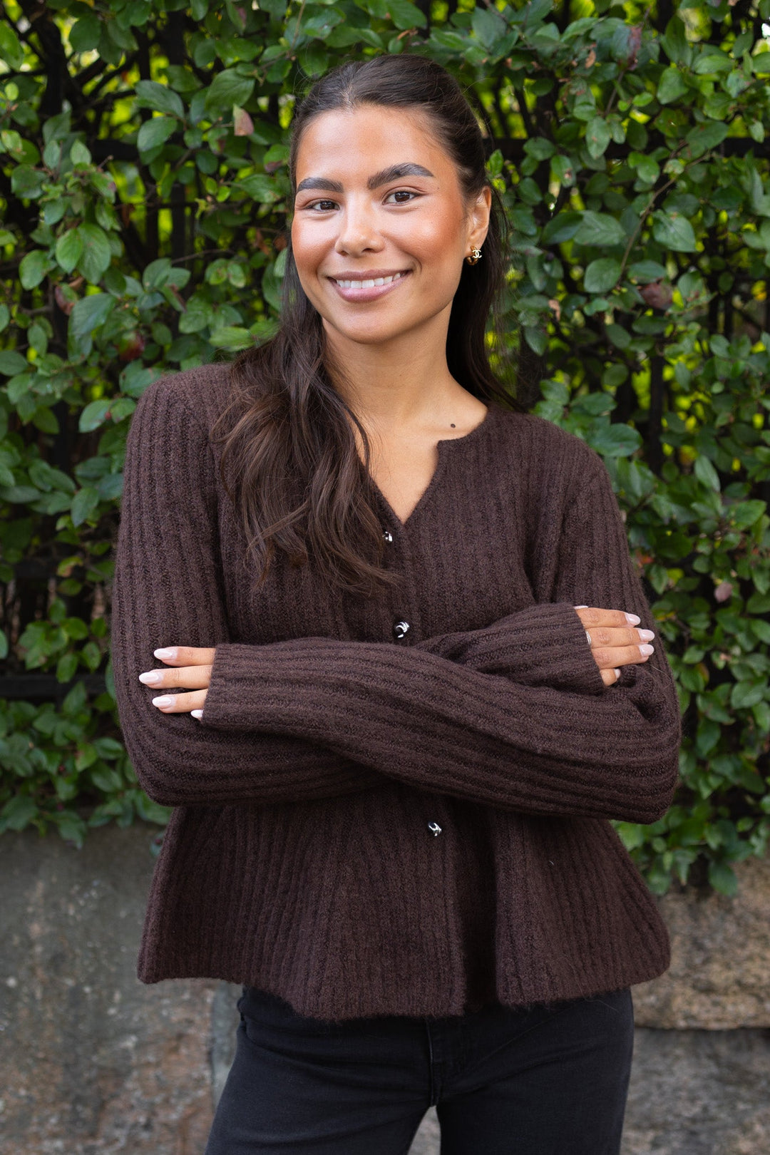 Dolly Ls Knit Cardigan Coffee Bean | Genser | Smuk