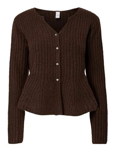 Dolly Ls Knit Cardigan Coffee Bean | Genser | Smuk