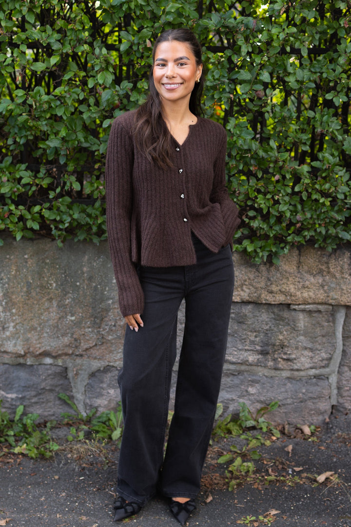 Dolly Ls Knit Cardigan Coffee Bean | Genser | Smuk
