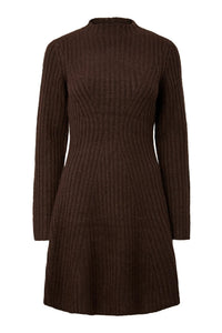 Dolly Ls Knit Dress Coffee Bean