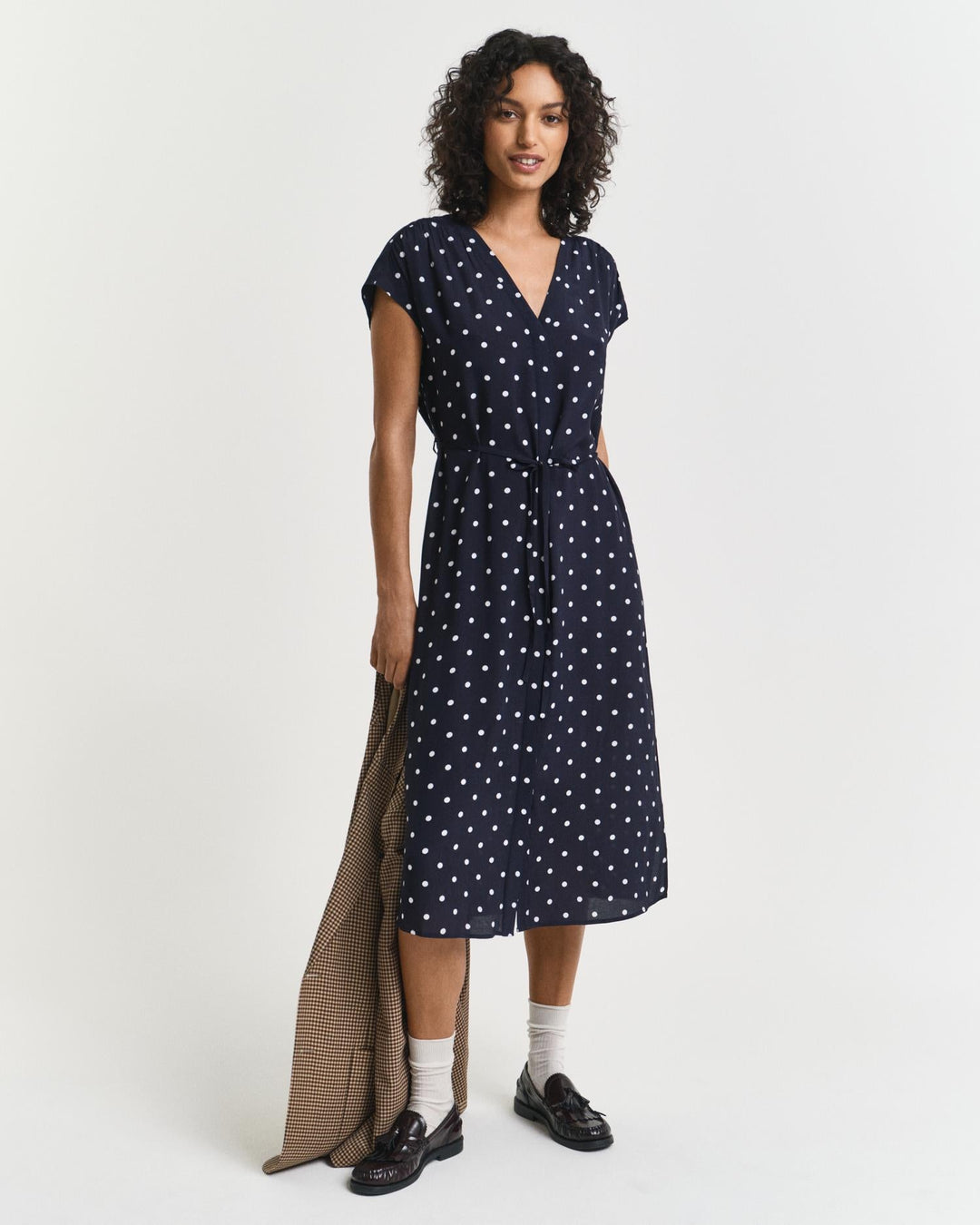 Dot Print Caftan Dress Evening Blue | Kjoler | Smuk - Dameklær på nett