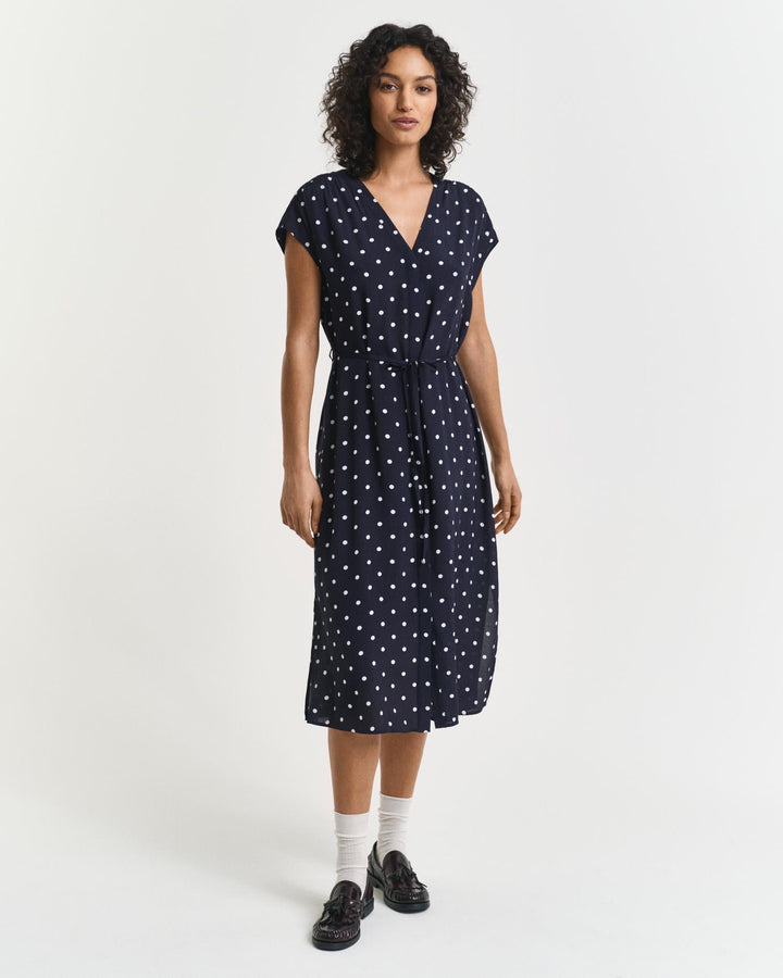 Dot Print Caftan Dress Evening Blue | Kjoler | Smuk - Dameklær på nett