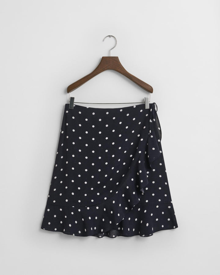 Dot Print Frilly Skirt Evening Blue | Skjørt | Smuk - Dameklær på nett