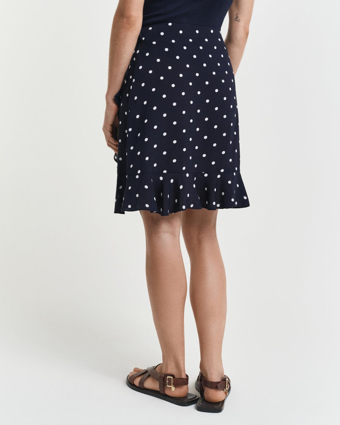 Dot Print Frilly Skirt Evening Blue | Skjørt | Smuk - Dameklær på nett