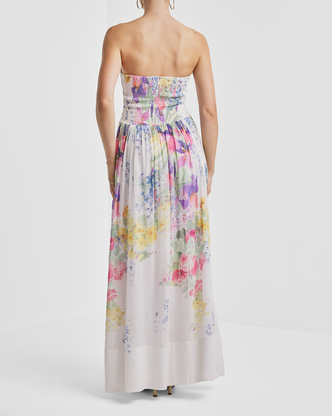 Dotted Georgette Bandeau Dress Flower Meadow | Kjoler | Smuk