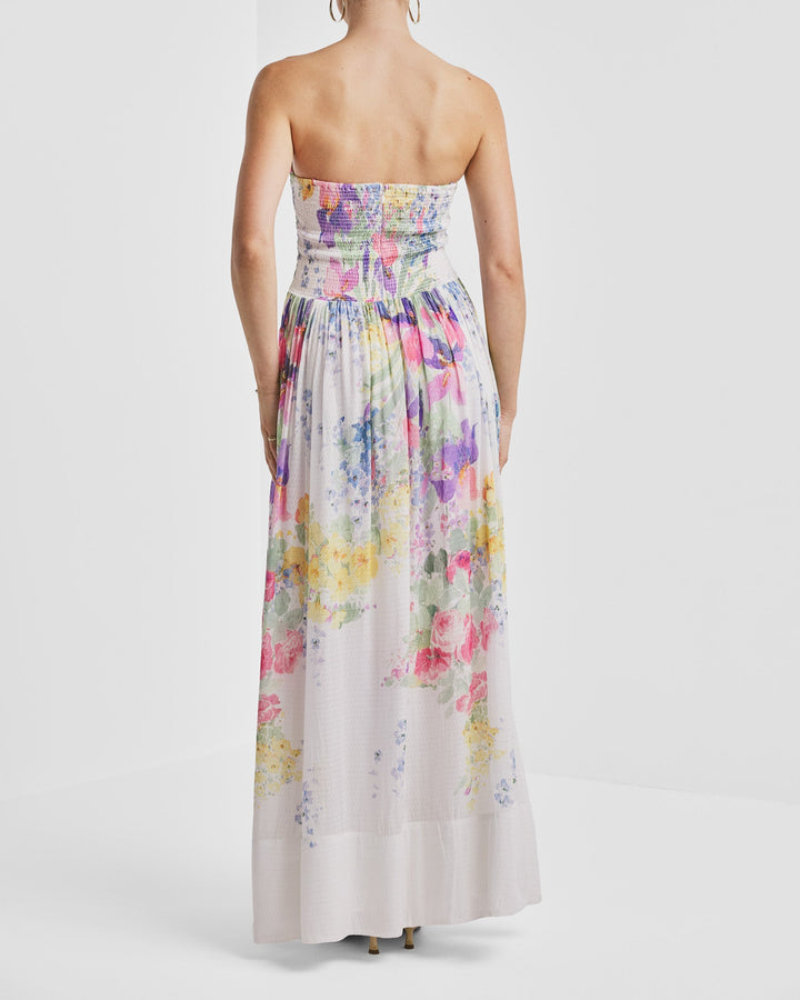 Dotted Georgette Bandeau Dress Flower Meadow | Kjoler | Smuk