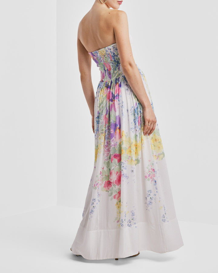 Dotted Georgette Bandeau Dress Flower Meadow | Kjoler | Smuk