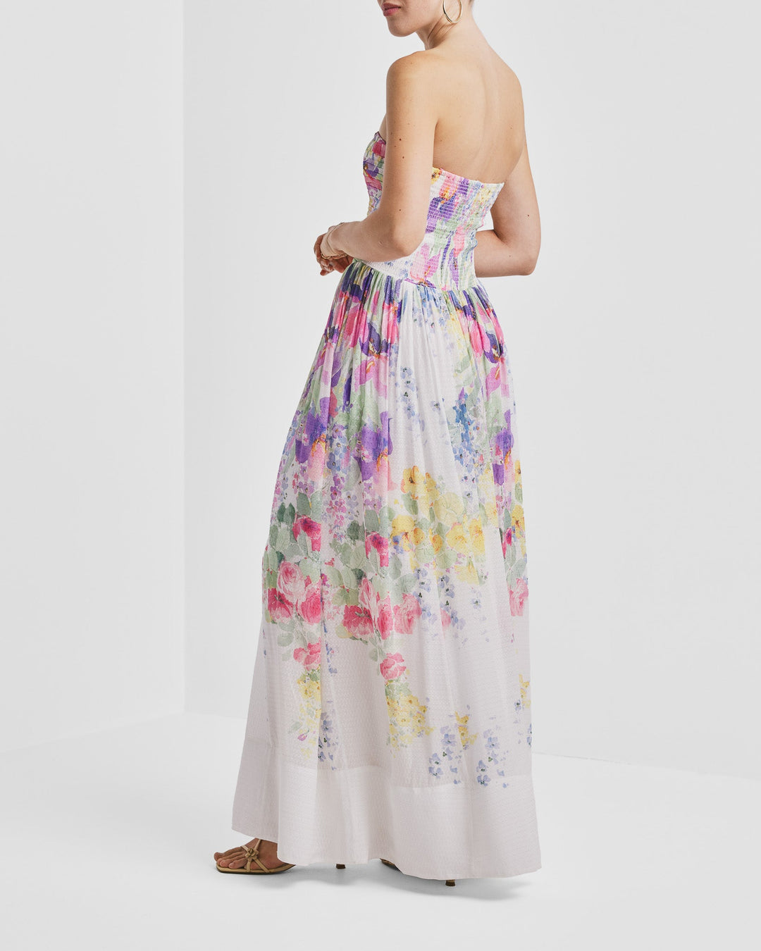 Dotted Georgette Bandeau Dress Flower Meadow | Kjoler | Smuk