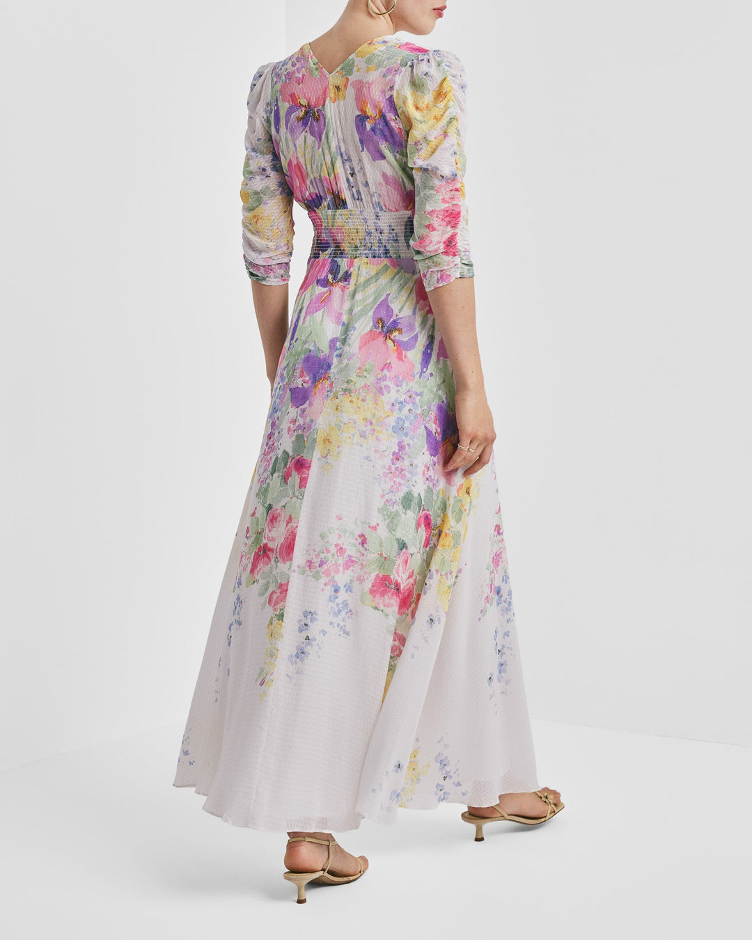 Dotted Georgette Button - Down Dress Flower Meadow | Kjoler | Smuk