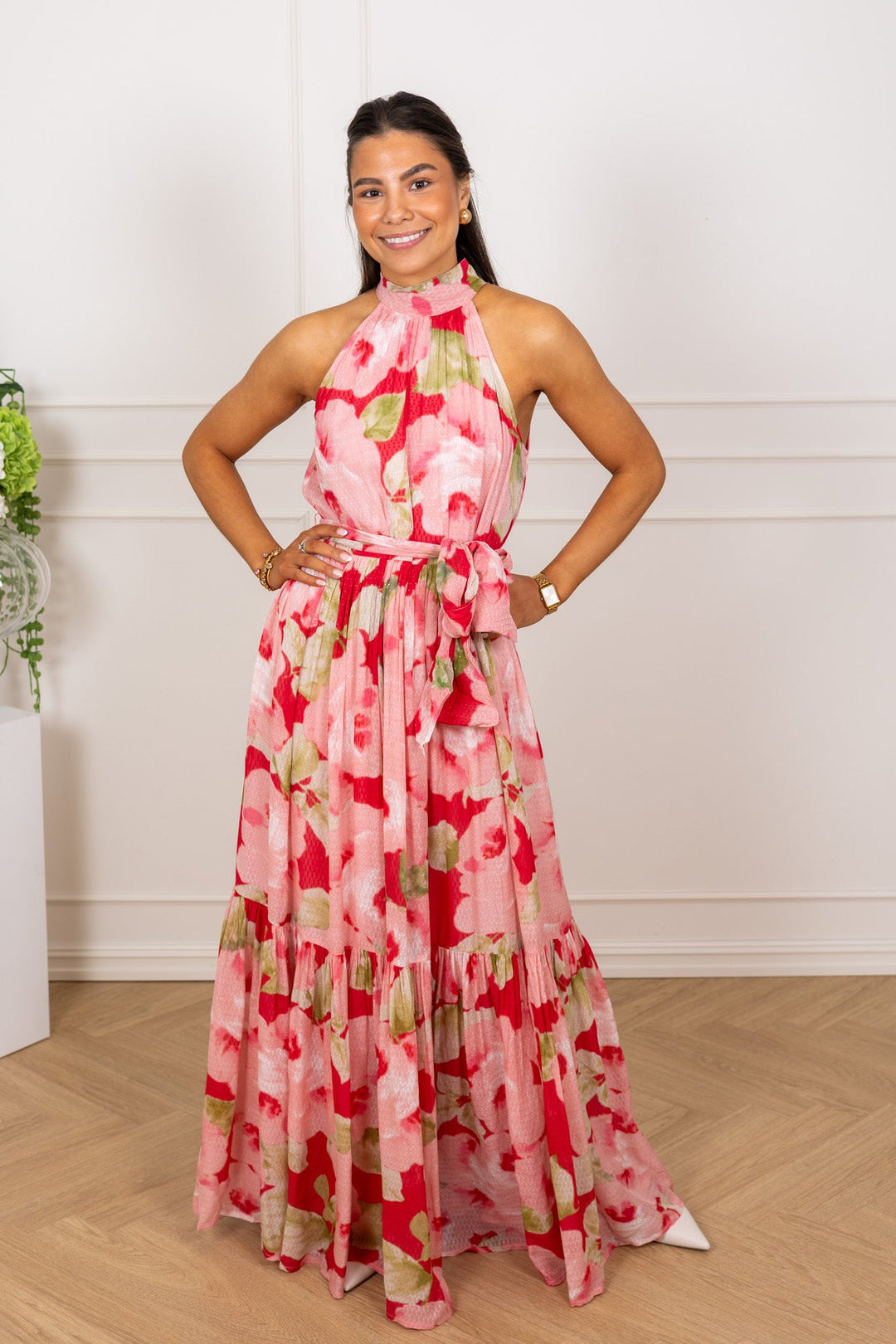 Dotted Georgette Halterneck Dress Romance | Kjoler | Smuk