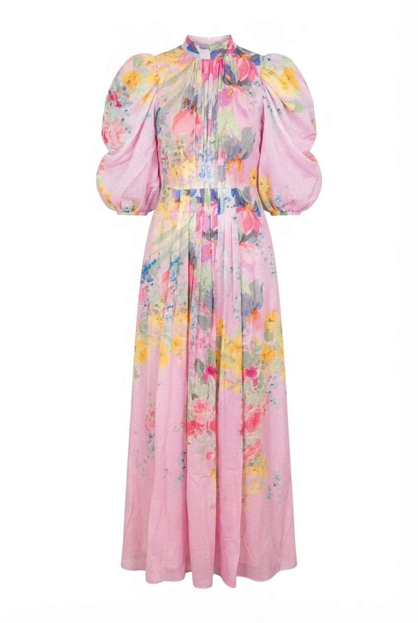 Dotted Georgette Tieback Gown Pink Meadow | Kjoler | Smuk