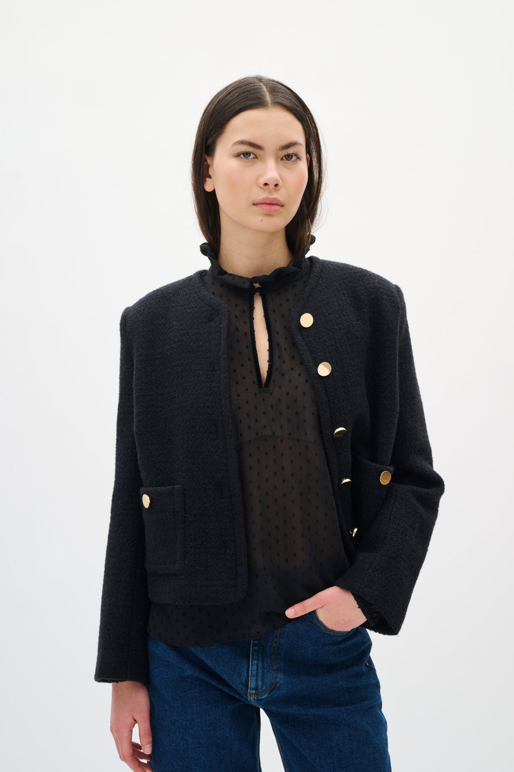 Dottieiw Blouse Black | Skjorter og bluser | Smuk - Dameklær på nett