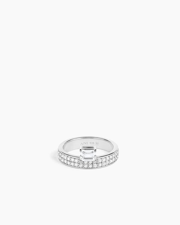 Double Sopra Pave Ring Silver | Accessories | Smuk