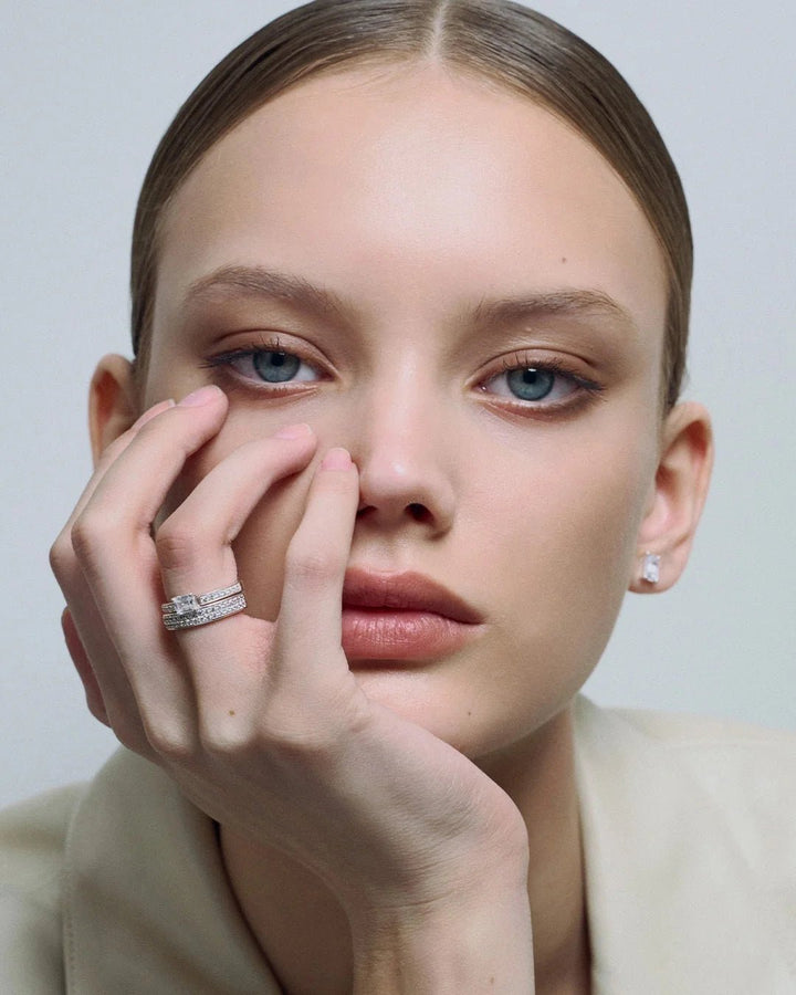 Double Sopra Pave Ring Silver | Accessories | Smuk