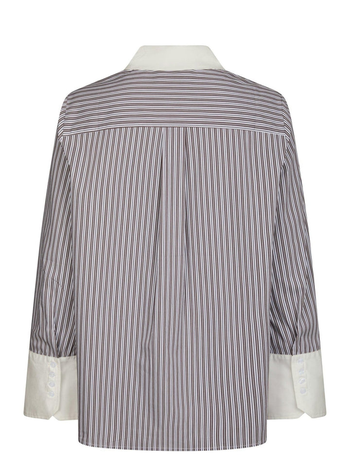 Dranila Stripe Shirt Brown | Skjorter og bluser | Smuk - Dameklær på nett