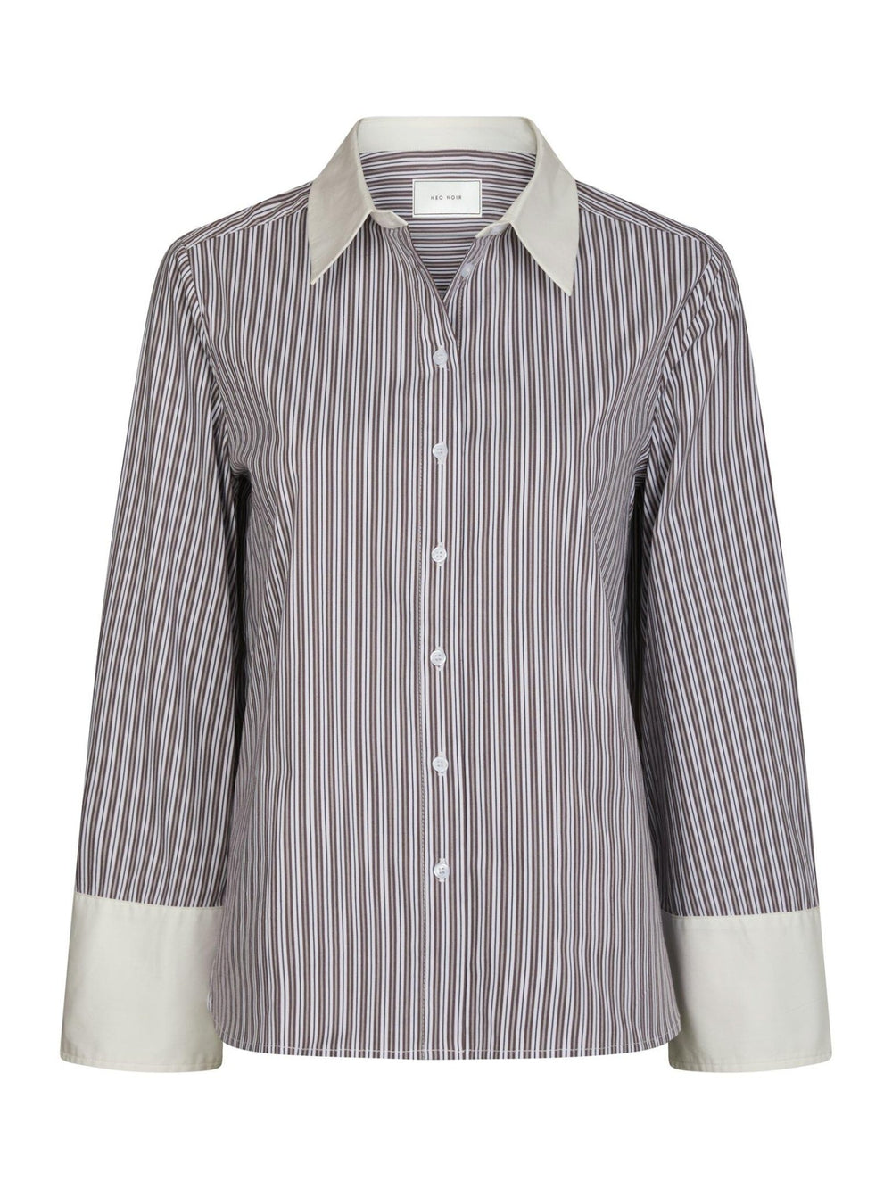 Dranila Stripe Shirt Brown | Skjorter og bluser | Smuk - Dameklær på nett