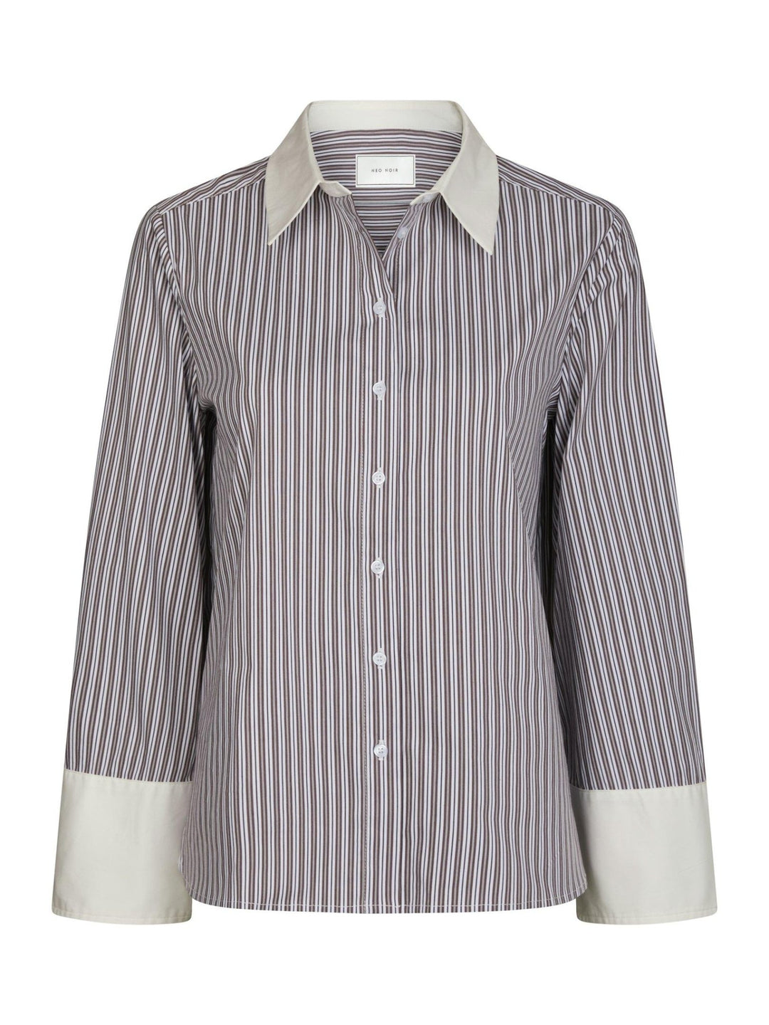 Dranila Stripe Shirt Brown | Skjorter og bluser | Smuk - Dameklær på nett