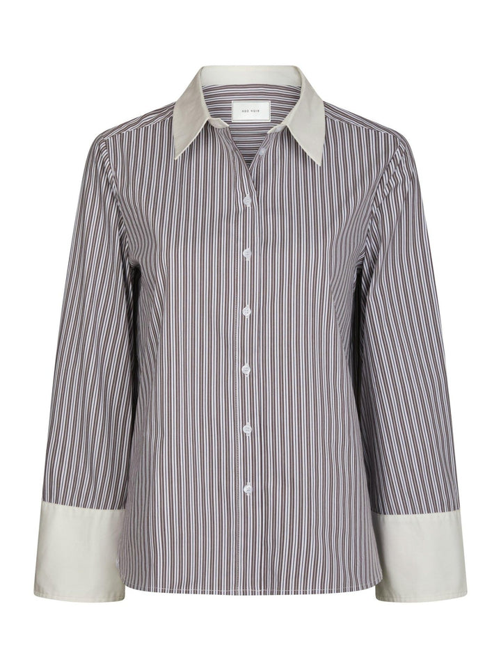Dranila Stripe Shirt Brown | Skjorter og bluser | Smuk - Dameklær på nett