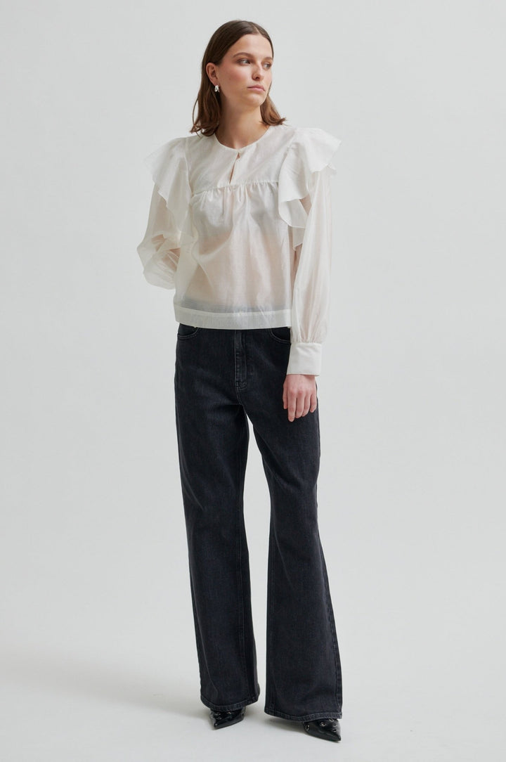 Dream Ruffle Blouse Jet Stream | Skjorter og bluser | Smuk - Dameklær på nett