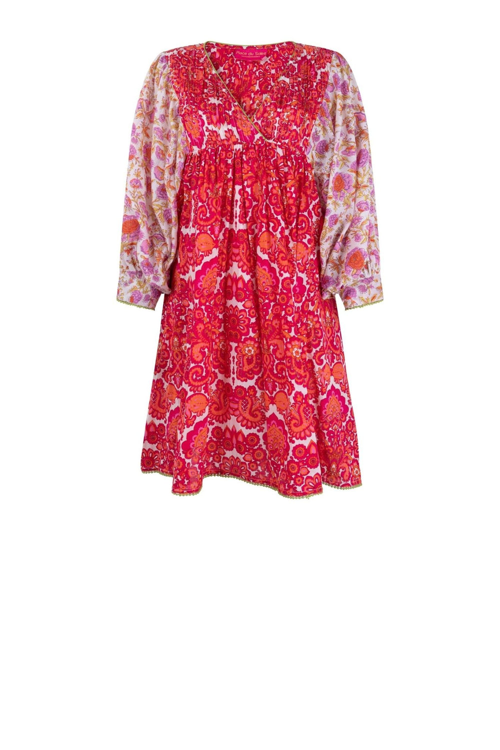 dress short red white, rosa sleeves | Kjoler | Smuk - Dameklær på nett