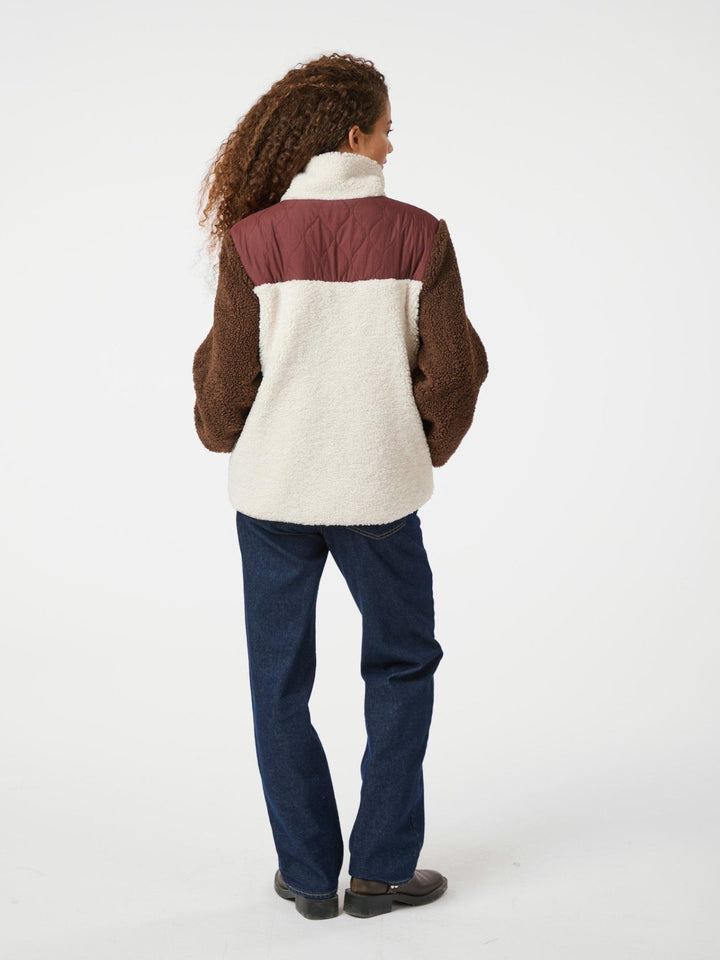 Eagle Contrast Teddy Jacket Burgundy | Yttertøy | Smuk - Dameklær på nett
