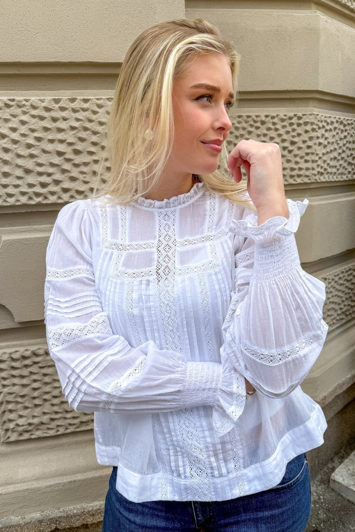 Ebba S Voile Blouse White | Skjorter og bluser | Smuk - Dameklær på nett