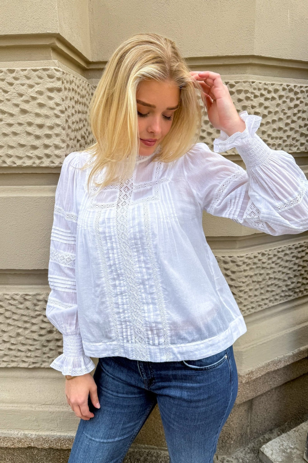 Ebba S Voile Blouse White | Skjorter og bluser | Smuk - Dameklær på nett