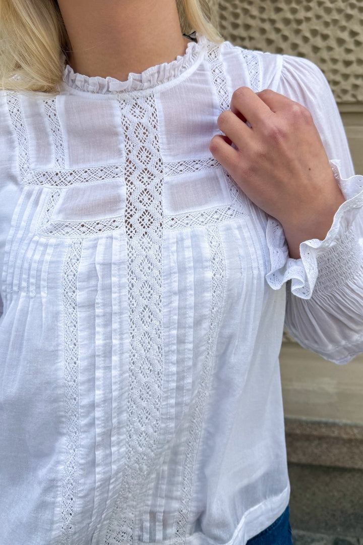 Ebba S Voile Blouse White | Skjorter og bluser | Smuk - Dameklær på nett