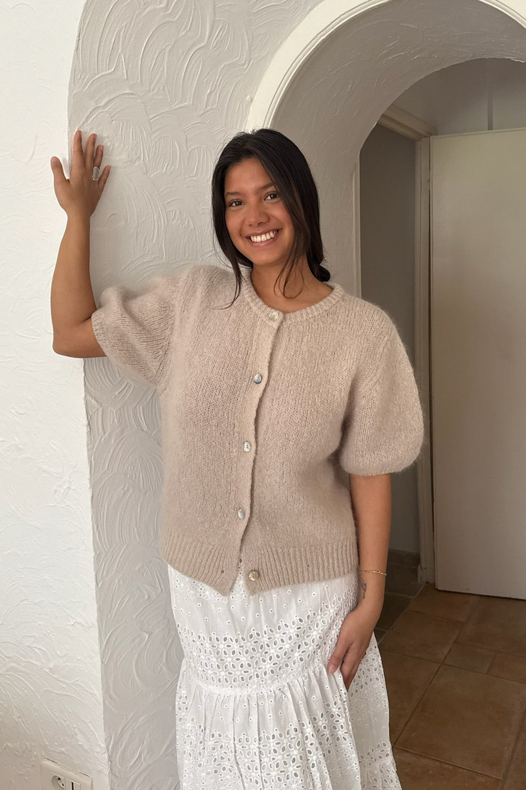 Ida Ss Cardigan Beige
