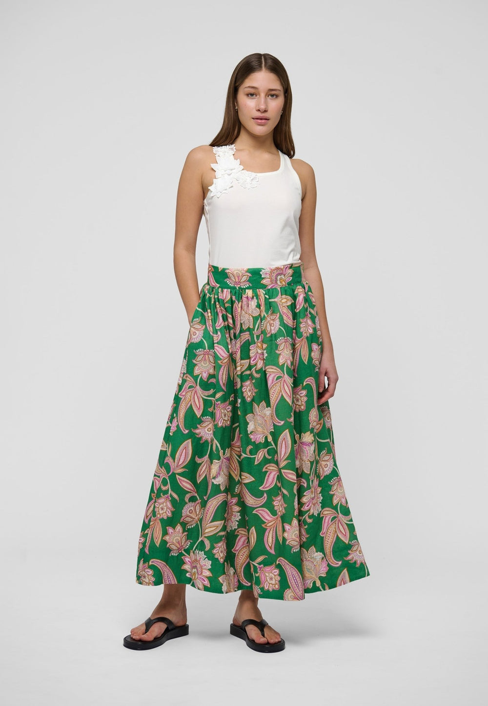 Eddadea Ns Skirt Paisley Full Green | Skjørt | Smuk