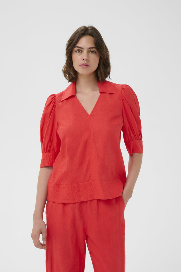 Edithiw Blouse Poppy Red | Skjorter og bluser | Smuk