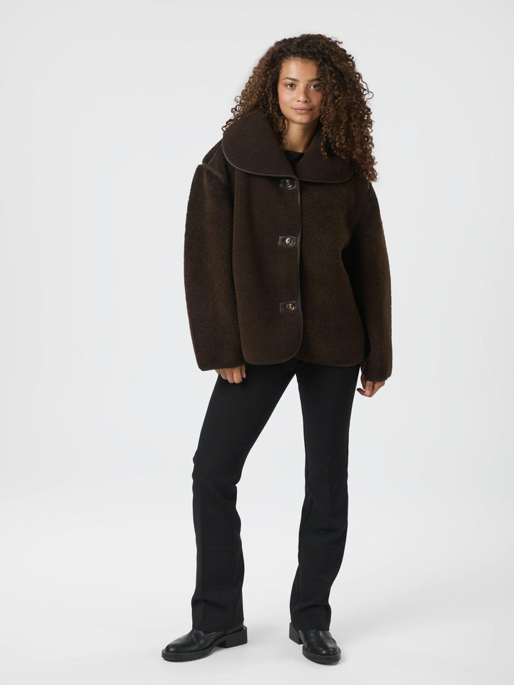 Edmund Teddy Jacket Dark Brown | Yttertøy | Smuk - Dameklær på nett