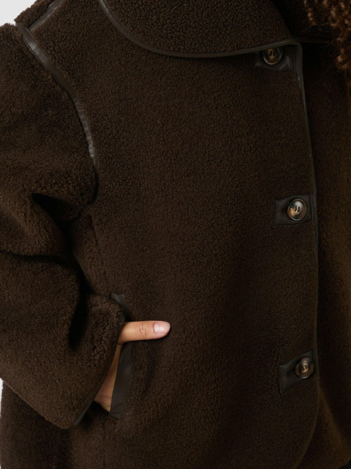Edmund Teddy Jacket Dark Brown | Yttertøy | Smuk - Dameklær på nett