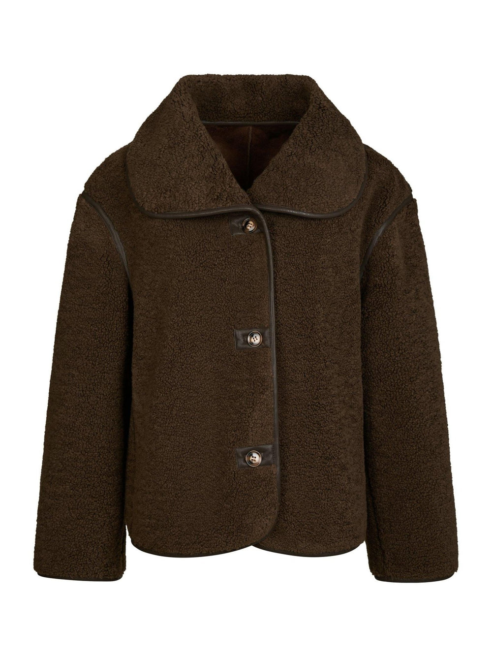Edmund Teddy Jacket Dark Brown | Yttertøy | Smuk - Dameklær på nett